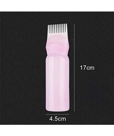 Ehoter 120Ml Applicator Bottle Hair Colour Brush Hair Oil Bottle with Graduated Brush Applicator Bottle Comb Root Comb Salon Hair Coloring Tool (Pink) 1.0 count - Buy Online on SooperMarket.com