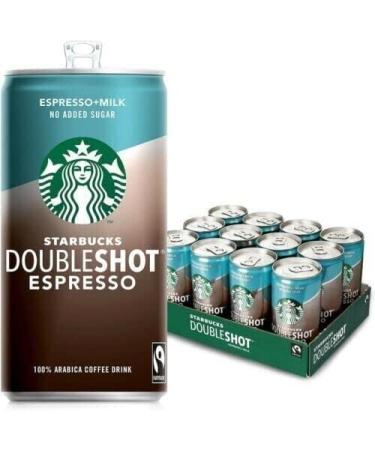 Starbacks Double Shot Espresso No Added Sugar Coffee Ready To Drink 200ml x 12 Pack