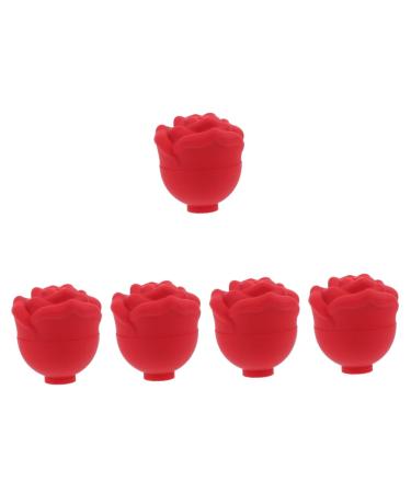 FRCOLOR 5pcs Rose Face Ice Tray Mini Face Roller Cube Face Small Ice Cube Tray Rose Ball Ice Cube Sphere Ice Cube Mold Ice Making Ice Circle Maker Food Grade Silicone Popsicle Refrigerator