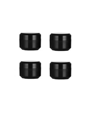 Travel Containers Set of 4 Plastic Black Round Cream Jars for Toiletries Small Empty Lotion Travel Accessories with Lid - Travel Size Containers for Cosmetic Eye Cream Face Hand Cream (30g/1oz)