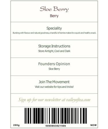 Blackthorn Dried Berries Organic Quality - Sloe Berries - Sherrys Berries 200g - Buy Online on SooperMarket.com