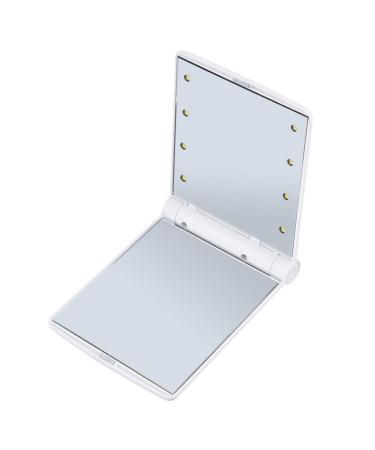 Portable Mirror Makeup Vanity Mirror Folding Comestic Mirror Double-sided Makeup Mirror Compact Led Mirror Mini Mirror Small Mirror Double Sided White