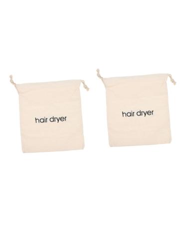 Mikinona 2pcs Hair Dryer Storage Bag Hair Dryer Holiday Travel Bathroom Hairdryers Travel Pouch Beige Fabric