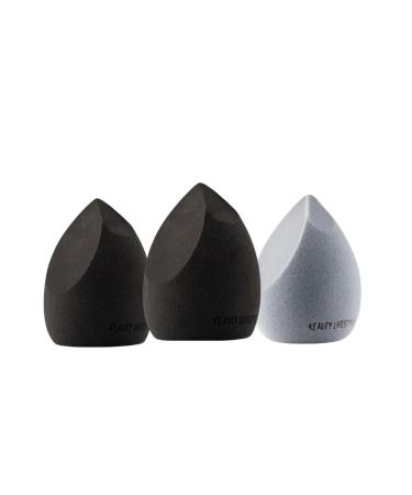 Blend Your Makeup with Perfection! Original The 4-Ways Blender Precise Makeup Blending Tool Super Soft Vegan Black Makeup Sponge (Qty - 3 including Two Original and One Velvet Version)
