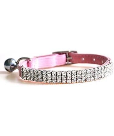Buy Chukchi Cat Collar - Soft Velvet Adjustable Pink Glittering Stones & Bells - 27.9 cm for Small Dogs & Cats (2 Pieces) - Buy Online on SooperMarket.com