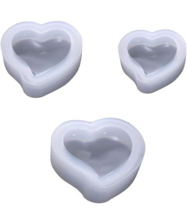 3pcs Silicone Molds Heart Silicone Casting Art Molds Japanese Cute Serving Plate Epoxy Jewelry Molds Crystal Drop Mold Jewelry Making Mold Cake Mold Accessories White M White - Buy Online on SooperMarket.com