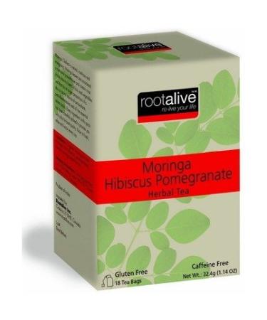 Rootalive Moringa Hibiscus Pomegranate Tea 18-Count