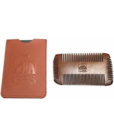 GBS Beard Balm Gift Set- Sweet Orange & Sandalwood Beard Balms with Mustache & Beard 4 Sided Template Wood Comb + Protective Travel Case - Buy Online on SooperMarket.com