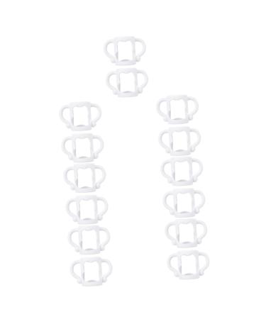 Kisangel 14 STK bottle handle Baby food baby bottle gripper toys for toddlers baby toys handle for milk bottle feeder handle handle beak cup 10.7x7cmx7pcs whitex7stk