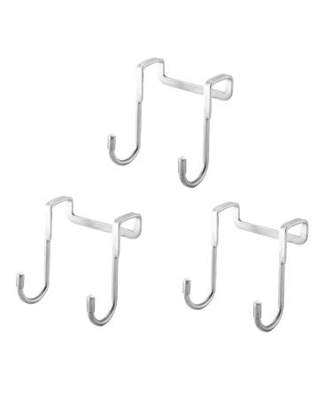 Hemoton 3pcs Wall Hangers for Clothes Cabinet Hook Over The Door Hanging Hooks Perforated Door Hat 7.5X6.5CM Silver