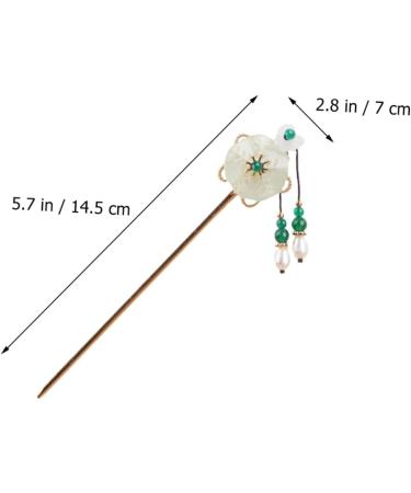 Mikinona Antique Hairpin Green Hair Clips Hanfu Girls Headwear Green Vintage Hairpin Chinese Handmade Hair Accessories Retro Chinese Stylish Clips Retro Hair Pin Copper Bride Walk - Buy Online on SooperMarket.com