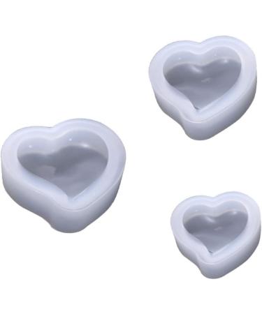 3pcs Silicone Molds Heart Silicone Casting Art Molds Japanese Cute Serving Plate Epoxy Jewelry Molds Crystal Drop Mold Jewelry Making Mold Cake Mold Accessories White M White - Buy Online on SooperMarket.com