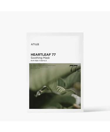 Anua Heartleaf 77% Soothing Sheet Mask 25ml / 0.84 fl.oz. I microfiber sheets hydrating moisturizing calming (10pcs)