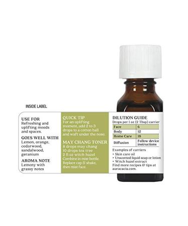â€œAura Cacia May Chang Essential Oil 0.5 fl. oz. | Pure Litsea Cubeba for Aromatherapyâ€‌ - Buy Online on SooperMarket.com