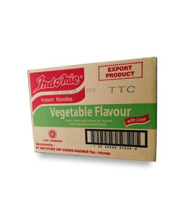 Buy 40x 75g IndoMie Instant Noodle Soup - Vegetable Flavour with Lime + Lucky Wooden Doll - International Shipping Available - Buy Online on SooperMarket.com