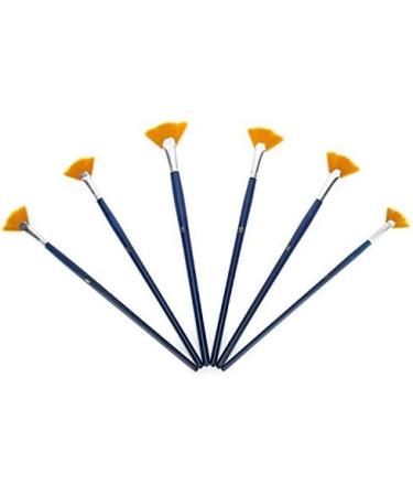 NGWALL Fan Nylon Acrylic Watercolor Paint Brush Set - Blue 6pcs - Buy Online on SooperMarket.com