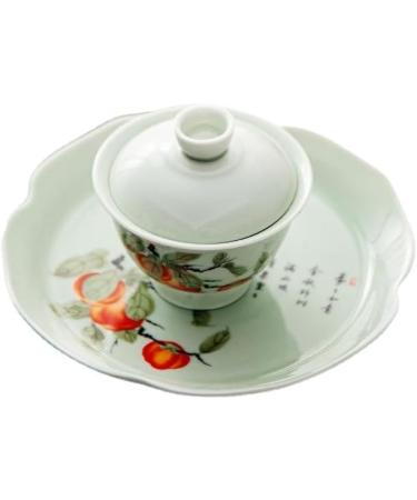 New style persimmon persimmon tea set Deyu white porcelain enterprise employee souvenir business practical gift/123