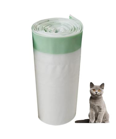 yeesport Cat Litter Box Bag - Drawstring 10PCS Portable Strong Sturdy Large Portable Strong Kitten Litter Pan Bag Cat Waste Box Liner White L