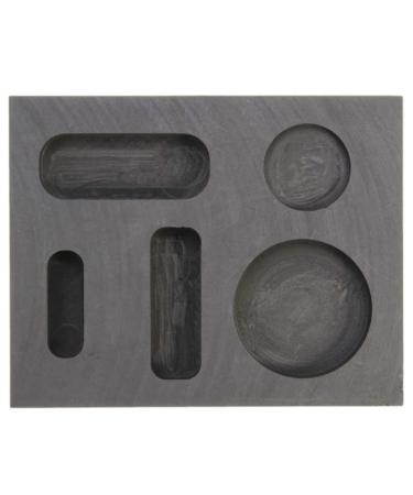 Tvoip 1Pcs 5-in-1 Graphite Casting Ingot Mold Coin Graphite Ingot Casting Refining Mould Durable Round Coin Combo Melting Metal Bar Molds DIY Tool Parts