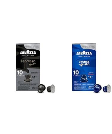 Lavazza Espresso Maestro Ristretto Dark Roast Coffee Capsules Compatible with Nespresso Original Mac with Crema E Gusto Medium Roast Coffee Capsules Compatible