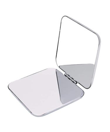Folding Pocket Mirror Portable Makeup Mirror Stainless Steel Cosmetic Mirror Double Sided Square Mirror for Handbag Purse Pocket Compact