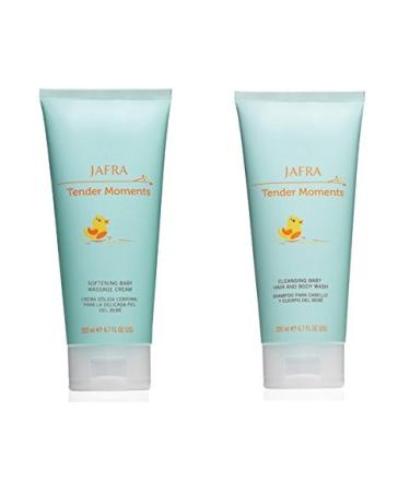 Jafra Tender Moments Hair & Body Wash & Baby Massage Cream 2 Piece Set (Original Scent)