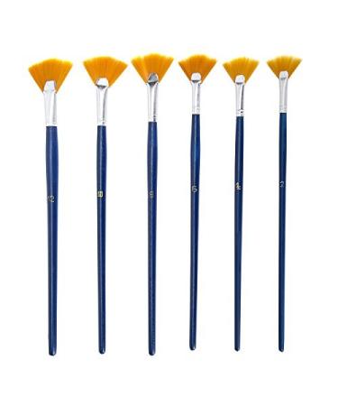 NGWALL Paint Brush Set Fan Nylon Acrylic Watercolor Paintbrush (Blue 6pcs)
