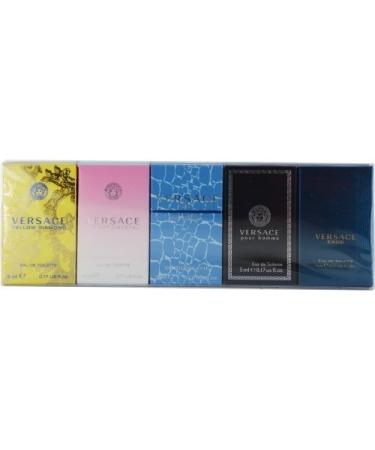 Versace Variety By Gianni Versace 5 Piece Unisex Mini Variety With Man Eau Fraiche & Signature & Bright Crystal & Yellow Diamonds & Eros And All Are Edt .17 Oz Minis