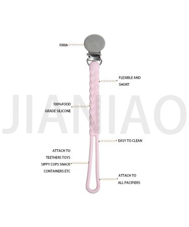JIANIAO Silicone Pacifier Clip - One-Piece Beaded Design, 100% Silicone Strap for Pacifiers, Teethers & Toys - Buy Online on SooperMarket.com