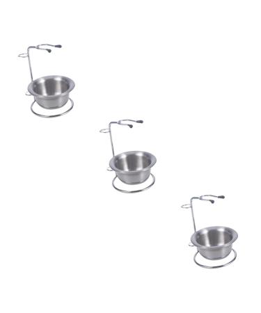 Beavorty 3 pieces stainless steel bowl stainless steel bowl shaving cup men shaving cup rust protection rust protection rust brush shaving razor razor storage razor utensils manual silverx3stk mediumx3pcs