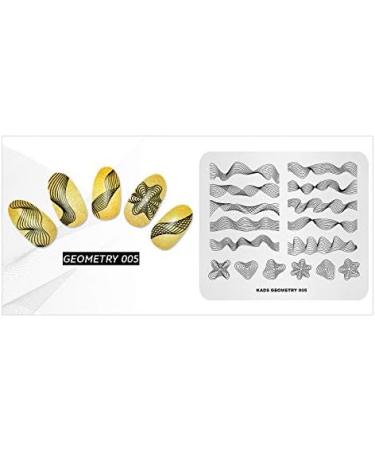 KADS Nail Stamping Plate GE005 - Geometry Template for DIY Nail Art - Buy Online on SooperMarket.com