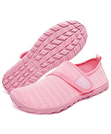 Racqua Boy's Girl's Kids Water Shoes Aqua Lightweight Quick Dry Barefoot Water Park Swim Shoes(Little Kid/Big Kid) 3 Big Kid Hdk1601-pink