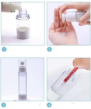 Lepore 4 Pcs 30ml 50ml Plastic Airless Pump Bottle Empty Travel Pump Bottles Container Dispenser for Lotion Foundation Cosmetic Shampoo Make-up Liquids Sample - Buy Online on SooperMarket.com