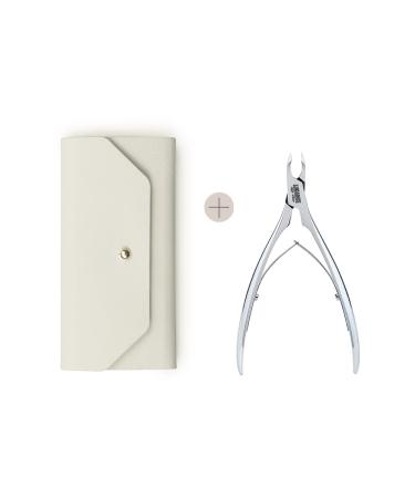 LUCANUS Premium Cuticle Cutter Stainless Steel Cuticle Nippers with Hand-Sharpen Blades Cuticle Clippers for Nail Care Pedicure Manicure Nail Tools (Silver)