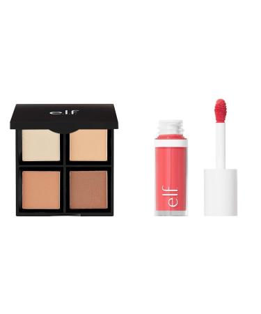 e.l.f. Powder Contour Palette Compact Powder Palette & Camo Liquid Blush Long-Lasting Liquid Blush For High-Pigment Colour Creates A Soft Dewy Finish Vegan & Cruelty-Free Pinky Promise Contour + Camo Liquid Blush