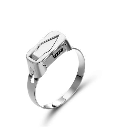 Huihao Self-defense ring and men hidden adjustable stainless steel knife ring open multifunction ring and useful pocket knife for outdoor camping fishing at home office emergency