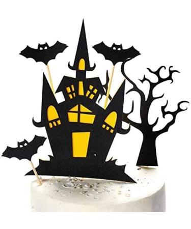 Halloween Cake Topper Set - Haunted House, Ghost, Pumpkin Cupcake Decorations for Wizard, Ghost, Spider Party - Buy Online on SooperMarket.com