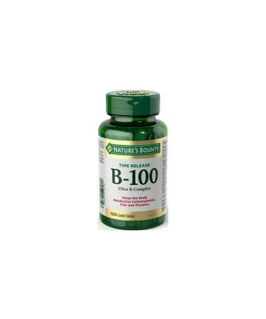Nature's Bounty Vitamin B 100 Ultra B Complex Supplement Helps the Body Metabolize Carbohydrates Fats and Proteins Time Release 100 Tablets