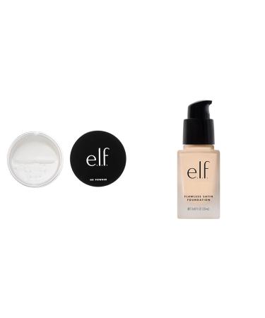e.l.f. High Definition Powder Loose Setting Powder For A Soft-focus Finish Sheer Natural Coverage & Flawless Finish Foundation Lightweight & Medium Coverage Semi-Matte Finish Snow Translucent Powder + SKIN CONCEALER 81391