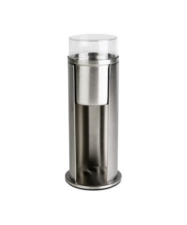 Honrane Cotton Pad Holder Cosmetic Cotton Pad Organizer Stainless Steel Round Cotton Swab Makeup Pad Holder Case Desktop Storage Box Silver