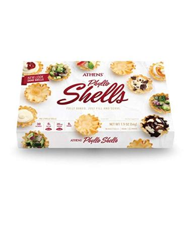 Athens Mini Fillo Dough Shells 1.9 Oz 54g (2-Packs, 15 Shells/Pack) SET OF 1