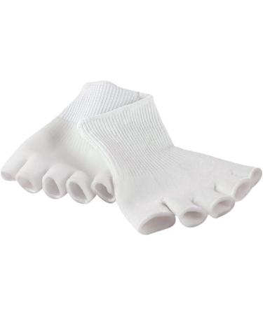 minkissy 2 Pairs Cracked Foot Socks Fingerless Gloves Open Toe Gel Socks Men Gel Toe Socks Five Toe Gel Socks Foot Care Supplies Moisturizing Socks Five Toes White Heel Cover - Buy Online on SooperMarket.com