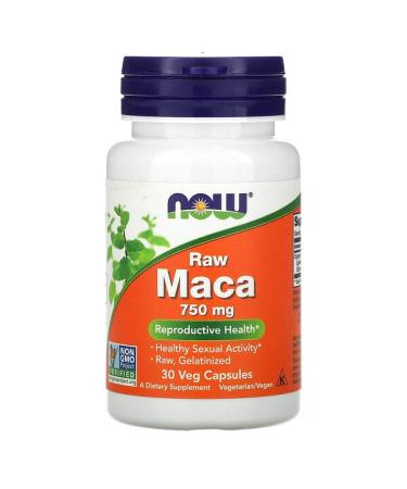 Now Foods Raw Maca 750 mg 30 Veg Capsules
