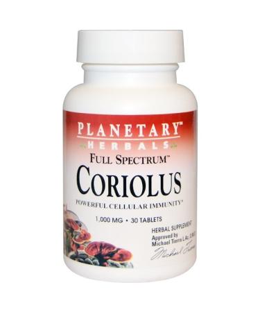 Planetary Herbals Full Spectrum Coriolus 1000 mg 30 Tablets