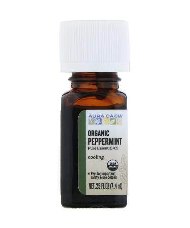 Aura Cacia Organic Peppermint 0.25 fl oz (7.4 ml)
