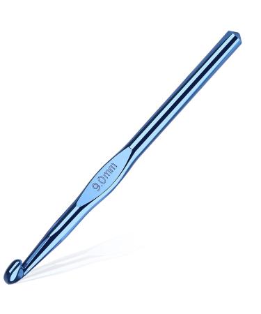 Coopay Large Crochet Hooks Single, 9mm Crochet Needle Part of Aluminum Ergonomic Crochet Kit, Smooth and No Snagging Yarn - Ideal Knitting Supplies (Ganchillos,Aguja de Tejer) (9.0mm) Bare Metal M/N-9.0mm
