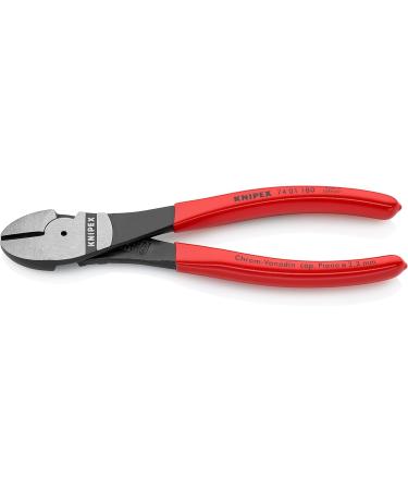 Knipex High Leverage Diagonal Cutter black atramentized plastic coated 180 mm (self-service card/blister) 74 01 180 SB Grips Plastic Coated Red 180 mm atramentized on self-service card