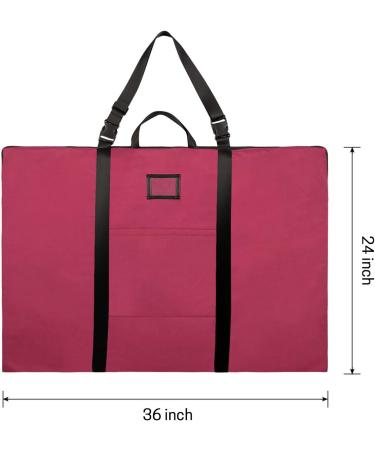Large 24x36 Inch Art Portfolio Bag - Lightweight Poster Storage with Handle and Zipper - Ideal for Sketching and Drawing - Red - Buy Online on SooperMarket.com