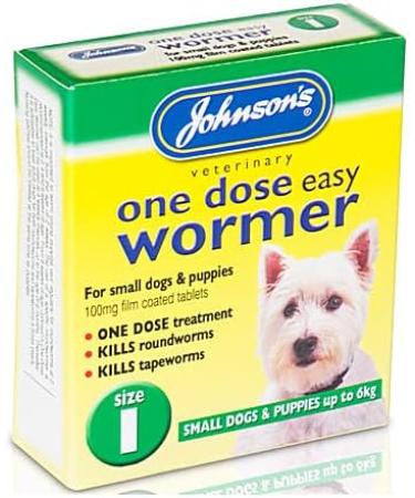 Small upto 6 kg - Johnsons One Dose Easy Wormer Tablet Worming Dogs Dewomer - Buy Online on SooperMarket.com