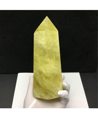 Meditation Gift 1PCS Natural Yellow Water Crystal Column Original Stone Hexagon Single tip Office Meditation (Size : 6-7cm) - Buy Online on SooperMarket.com